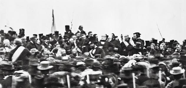 The only known photo of Lincoln at Gettysburg