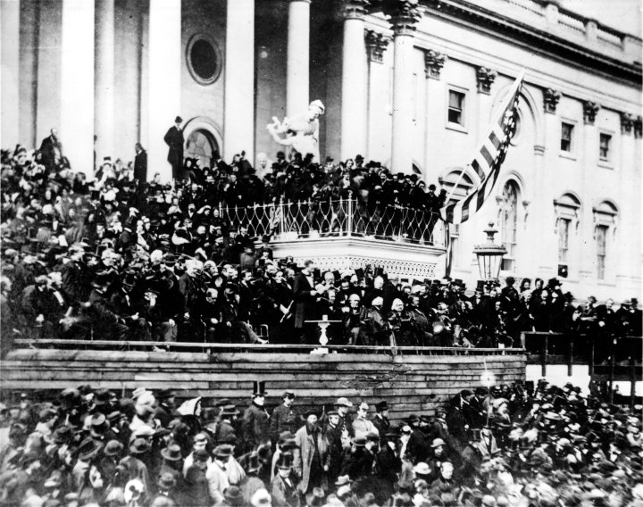 Abraham Lincoln delivering the Second Inaugural Address